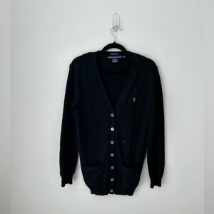 Ralph Lauren boyfriend fit cotton cardigan black